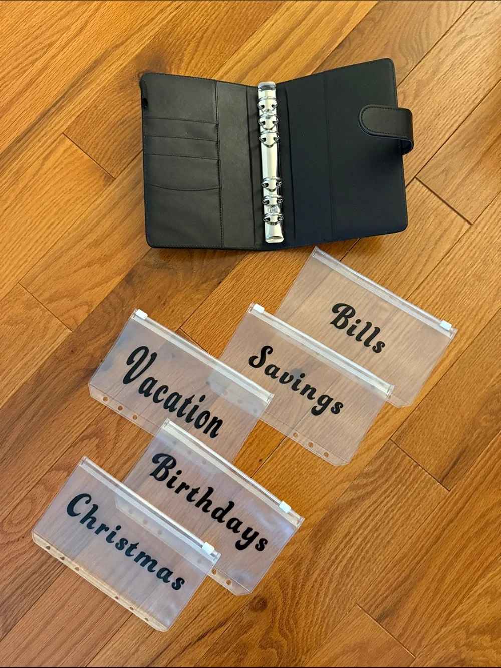 Black MM planner with 5 money saving envelopes.This was a special order. Inspi